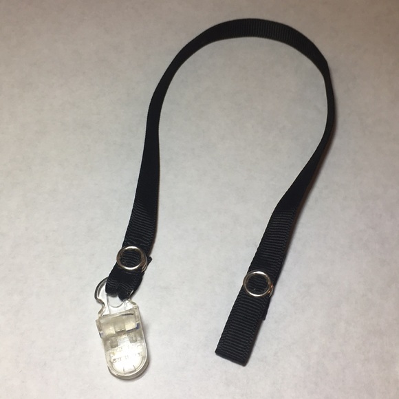 Black Clear Pacifier Leash String Strap Snap Clamp - Picture 6 of 6